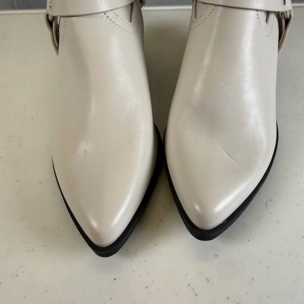 DV by Dolce Vita Boots Keeler Moto Size 6 Cream Heeled Boots - Picture 7 of 9